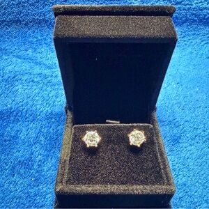 VVS1 Moissanite Earrings | 1.0ct -Gold
